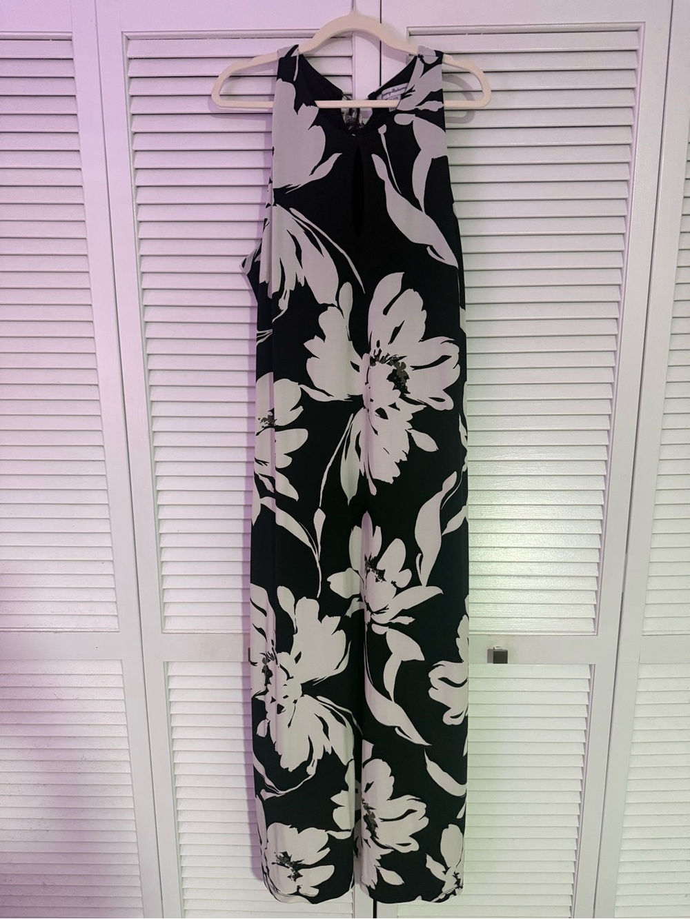 Tommy Bahama Black Maxi Dress with White Floral Motif
